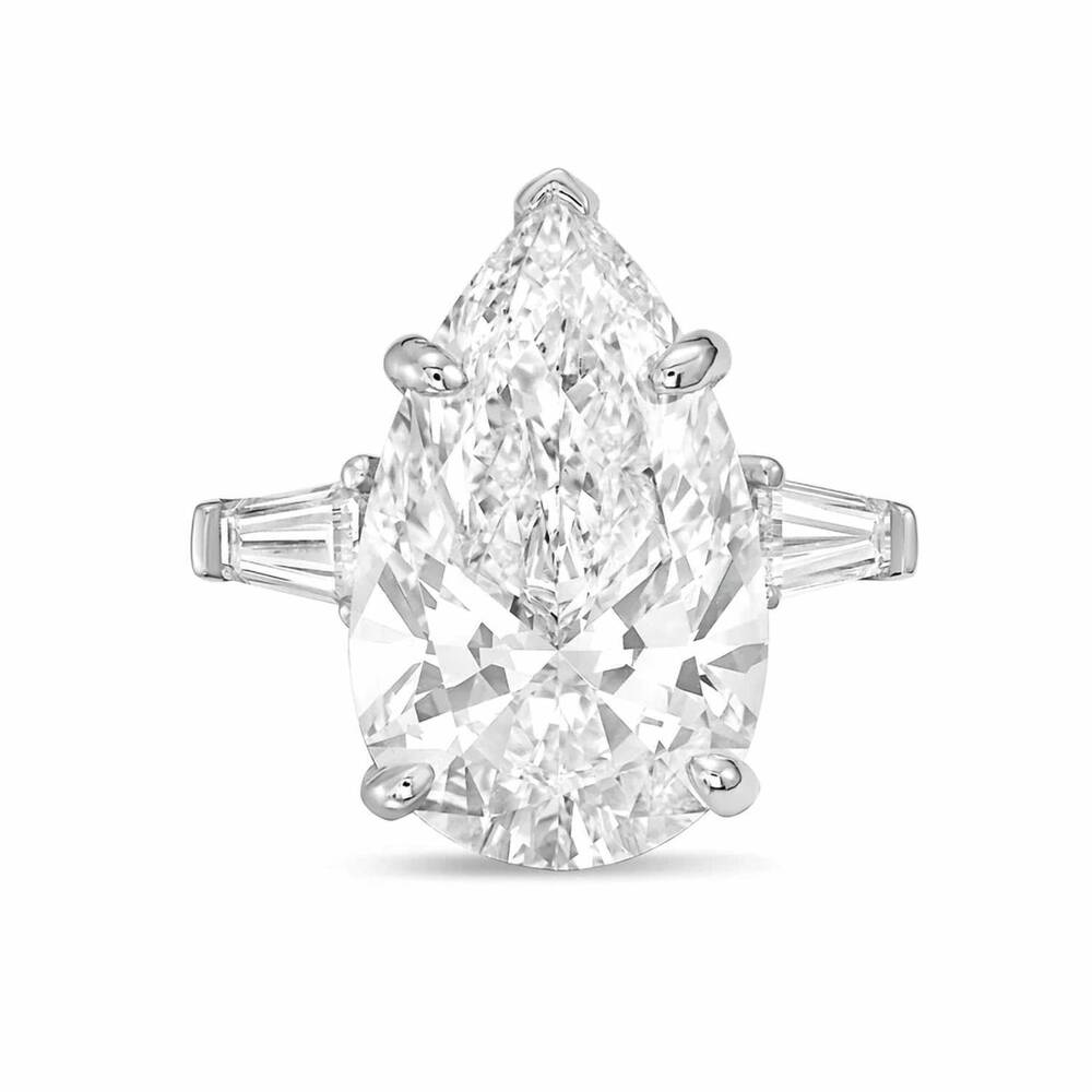 NEW DIANA M JEWELS women's pear lab-grown diamond ring (6.00 ct) - elegant in wh